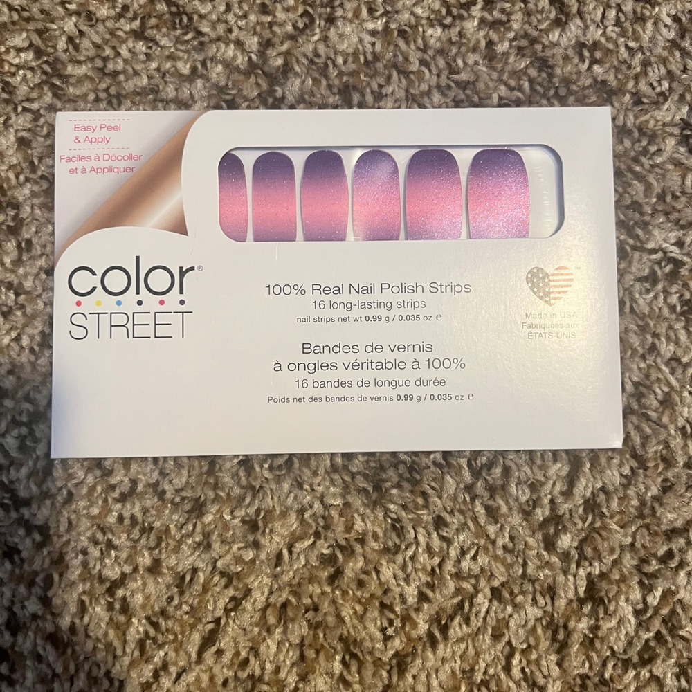 Color Street Til the Glitter End FDG346 Purple Pink Ombre Nail Polish Strips NEW